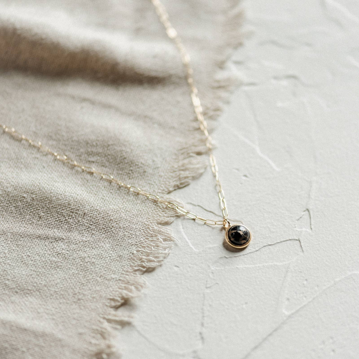 Hyalite Necklace // Copper Obsidian // Demi-Fine Gold