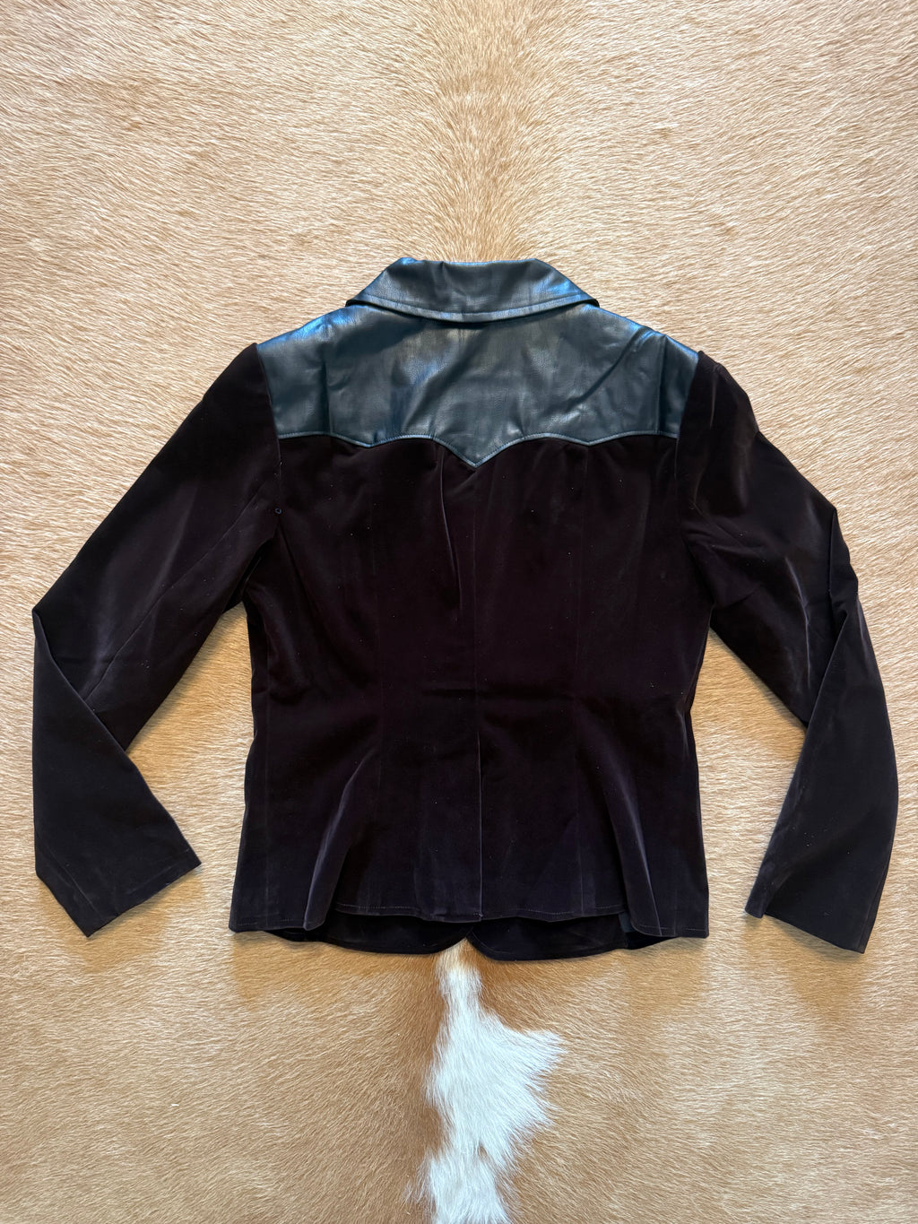 High Horse Velvet & Faux Leather Blazer