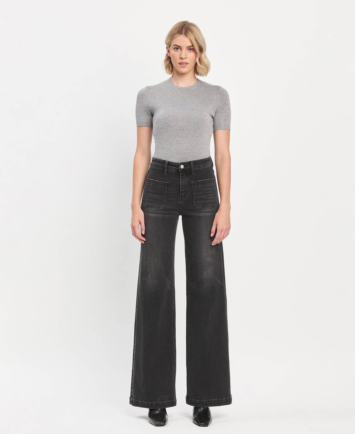 HIGH RISE WIDE TROUSER JEANS
