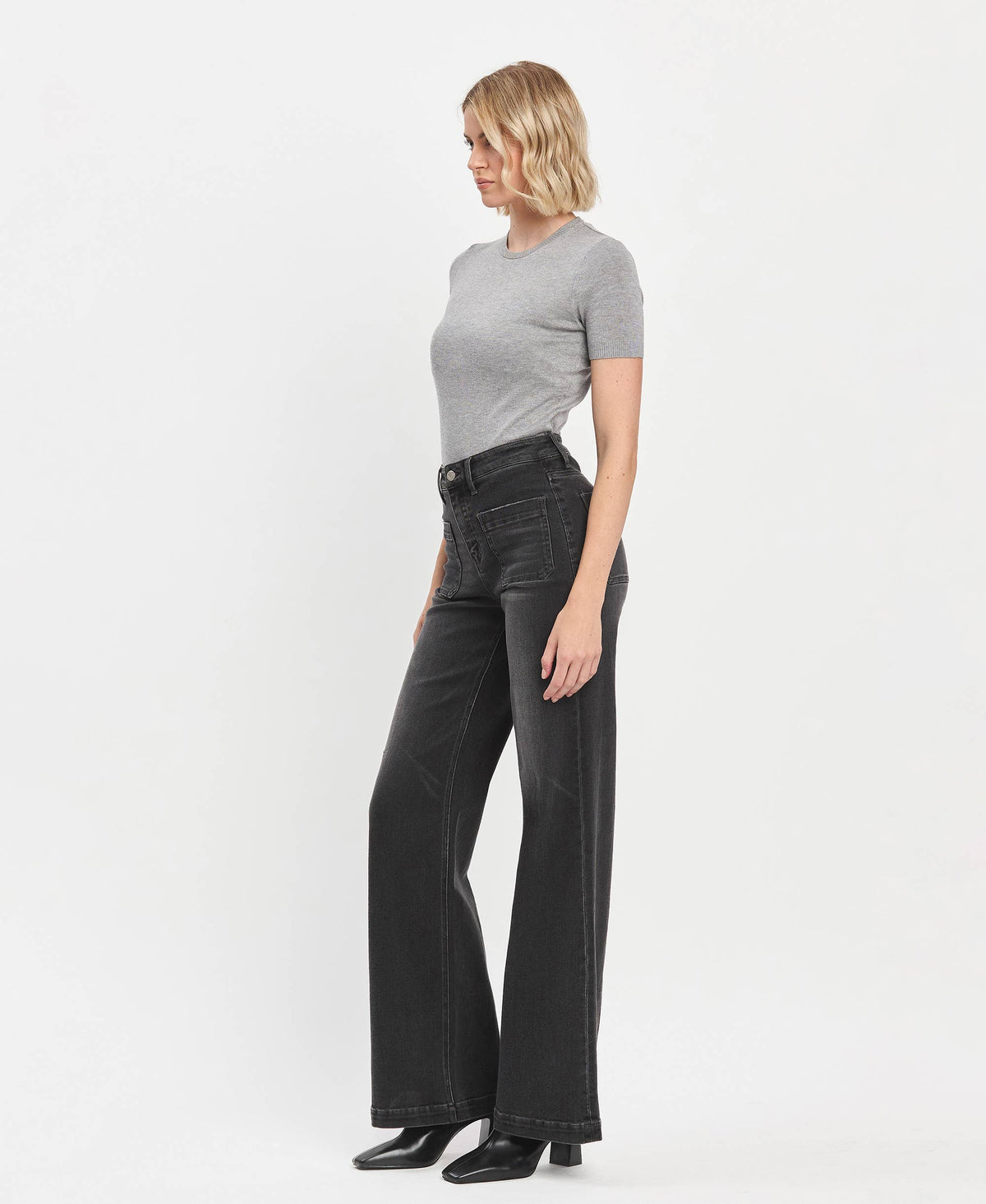 HIGH RISE WIDE TROUSER JEANS