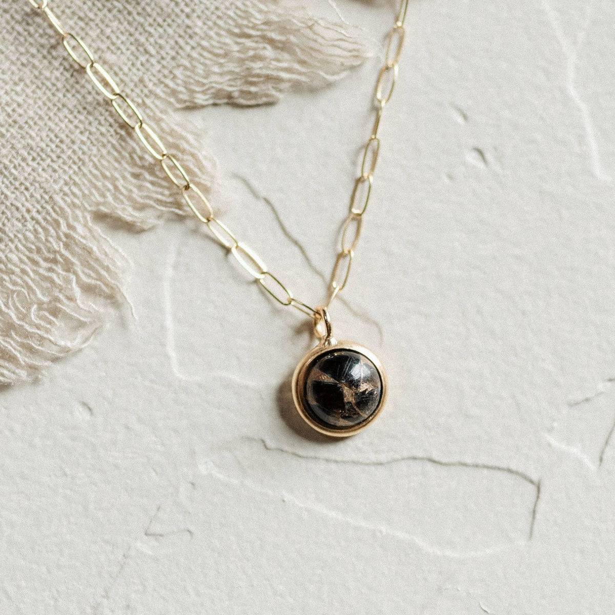 Hyalite Necklace // Copper Obsidian // Demi-Fine Gold
