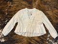 Textured Button Front Blouse – Ivory