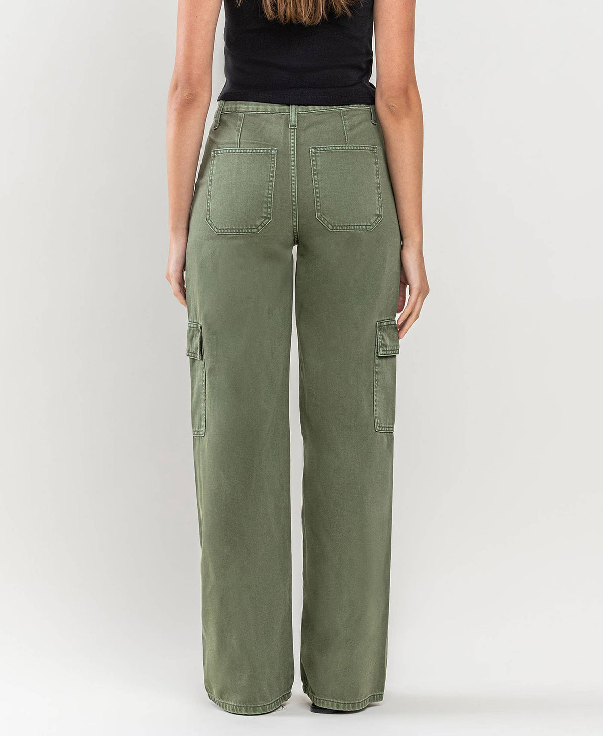 HIGH RISE UTILITY CARGO WIDE JEANS T5823TY