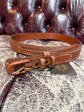 Vintage leather brown belt