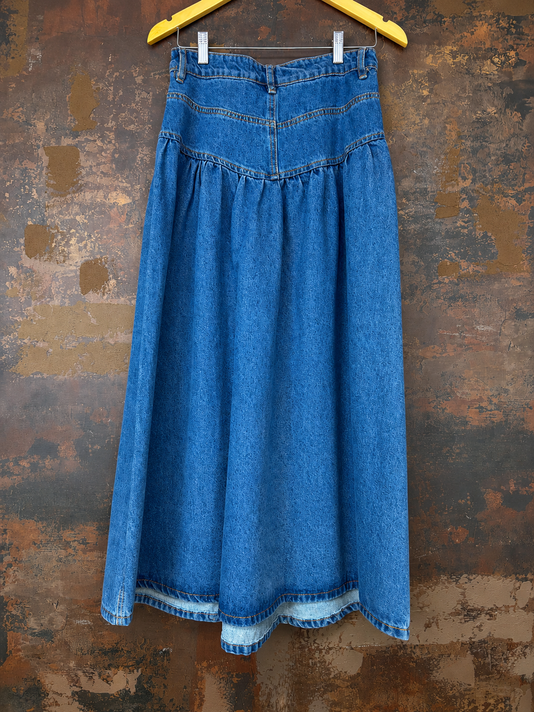 Tiered Denim Maxi Skirt
