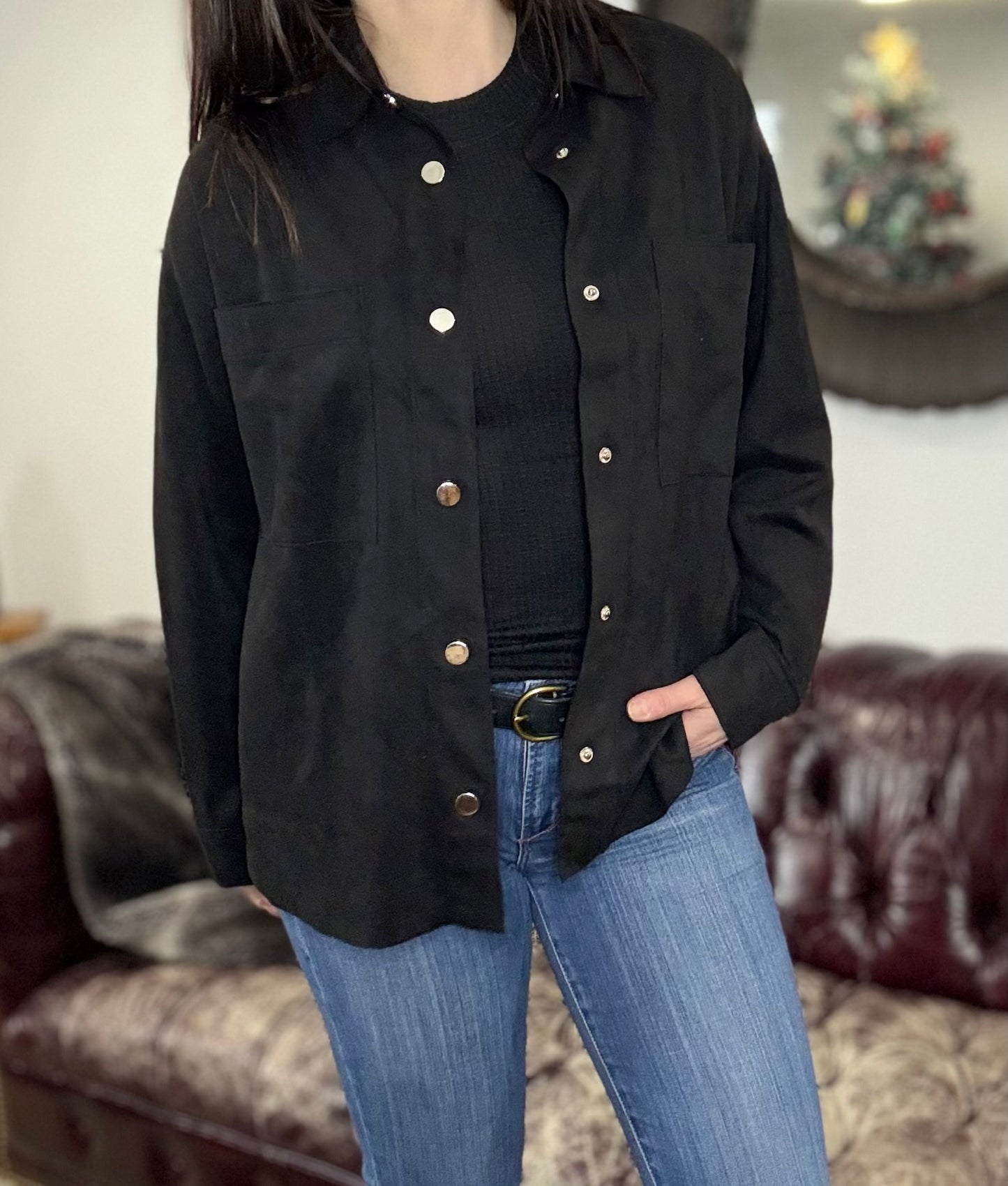 VEGAN SUEDE SHACKET