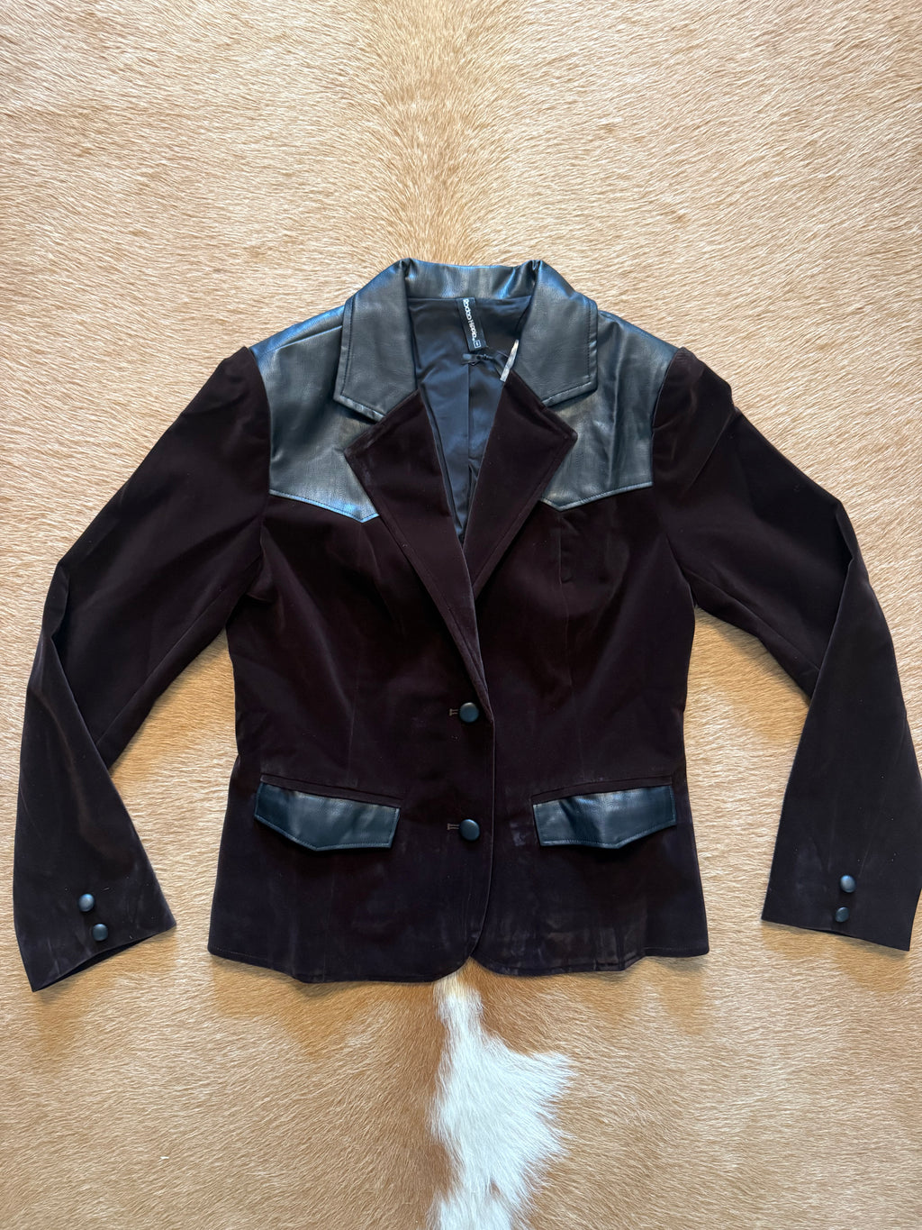 High Horse Velvet & Faux Leather Blazer