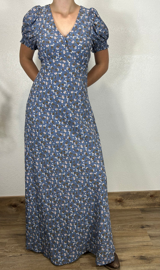 Boho Floral V-Neck Dress