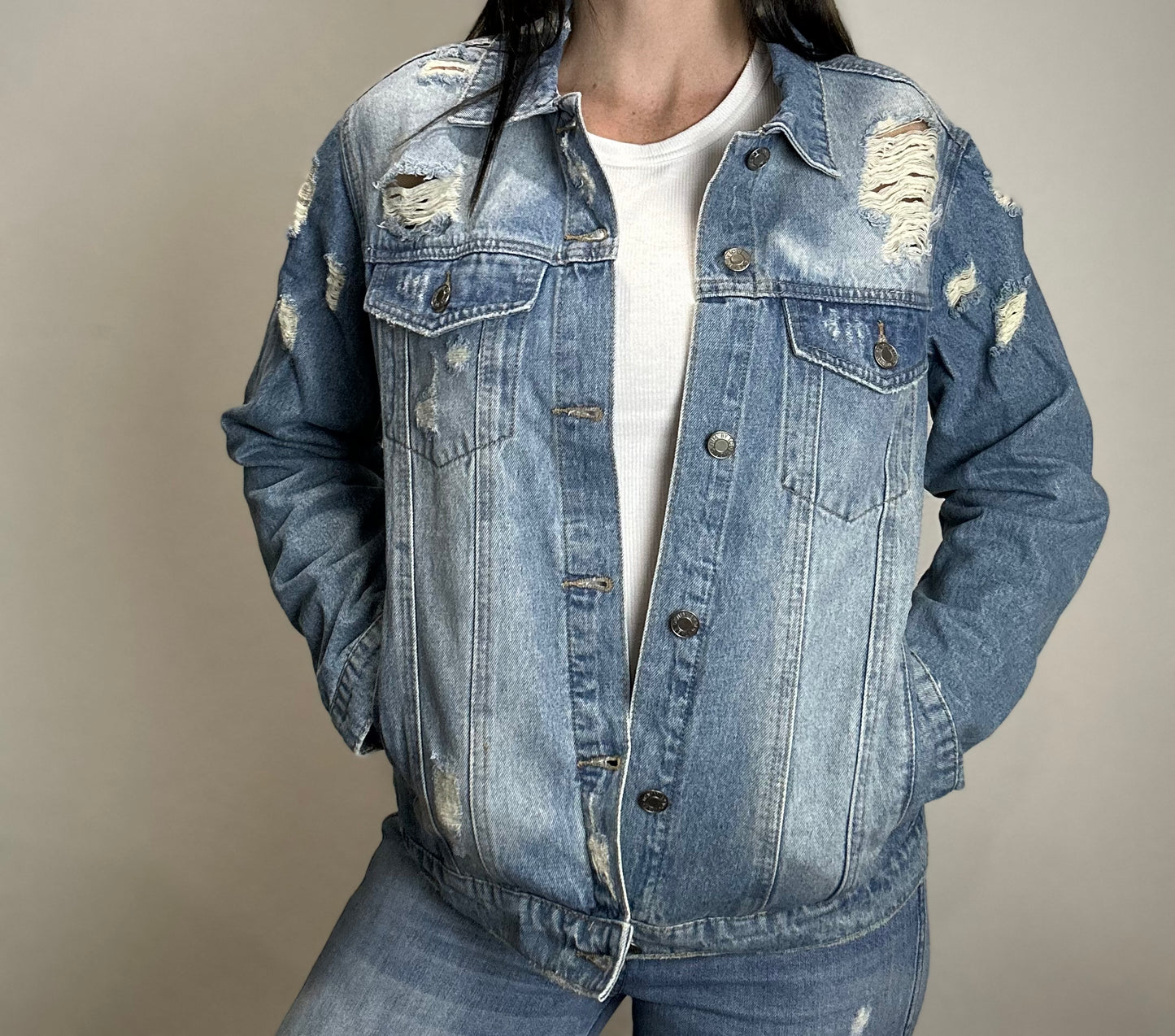 Distressed Denim Jacket