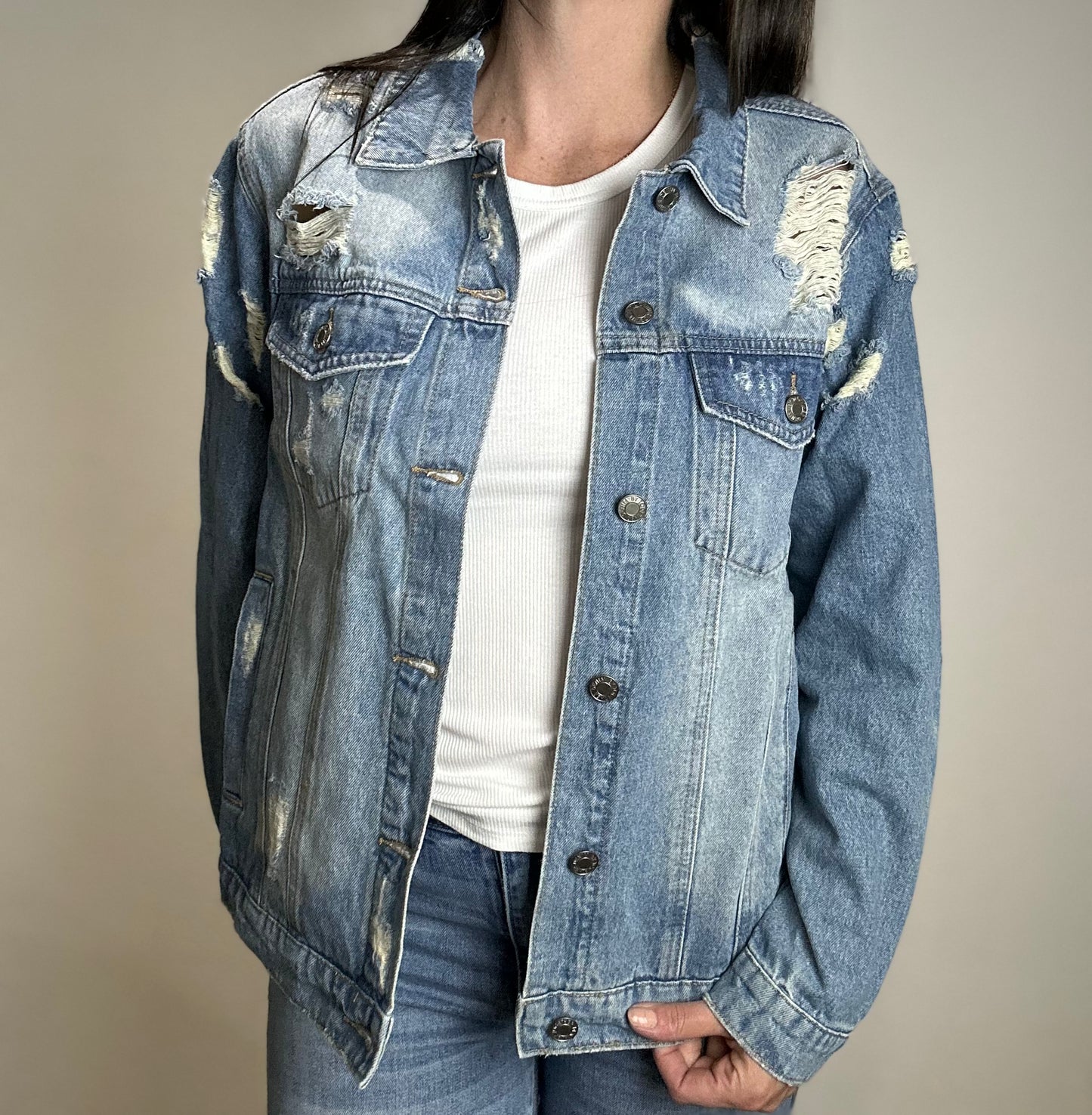 Distressed Denim Jacket