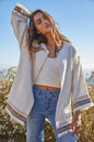 Woven Cotton Polyester Tweed Long Sleeve Jacket