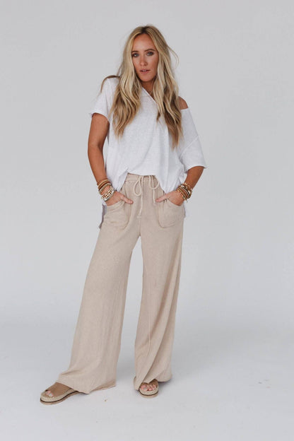 Relaxing Robin Wide Leg Pant - New Taupe