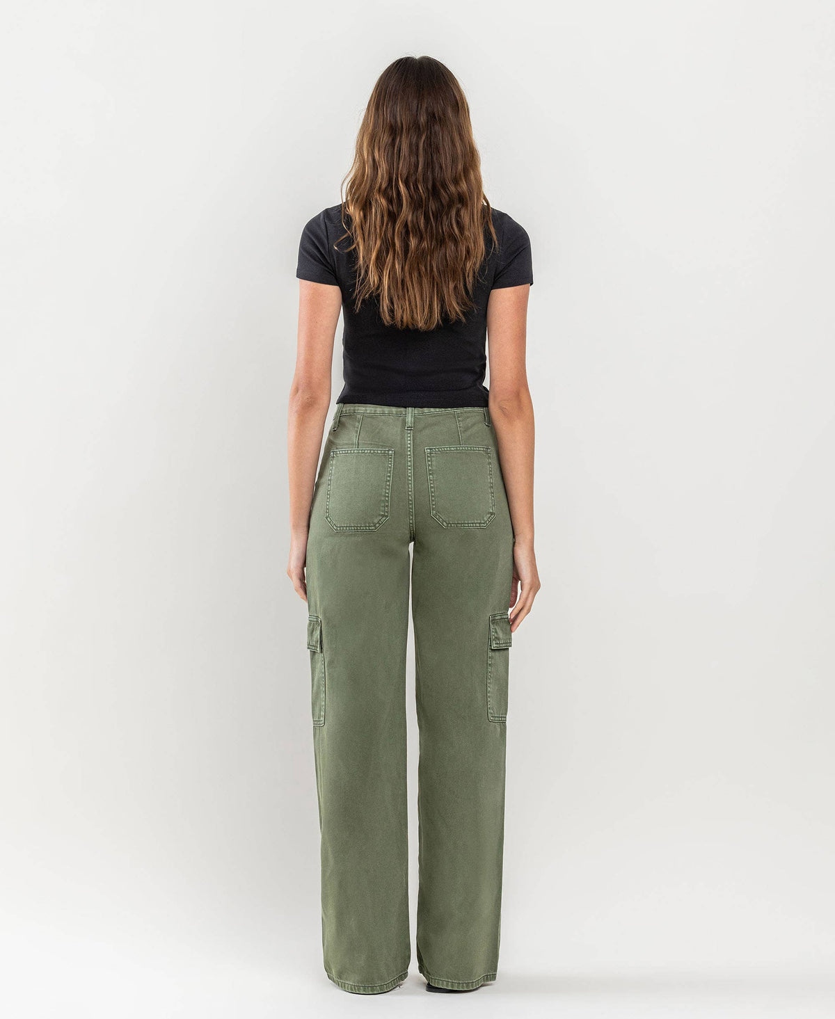 HIGH RISE UTILITY CARGO WIDE JEANS T5823TY