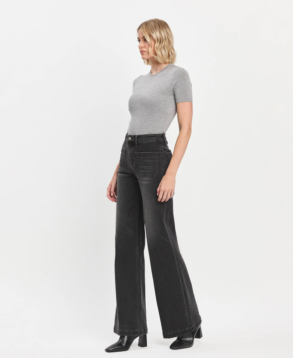 HIGH RISE WIDE TROUSER JEANS